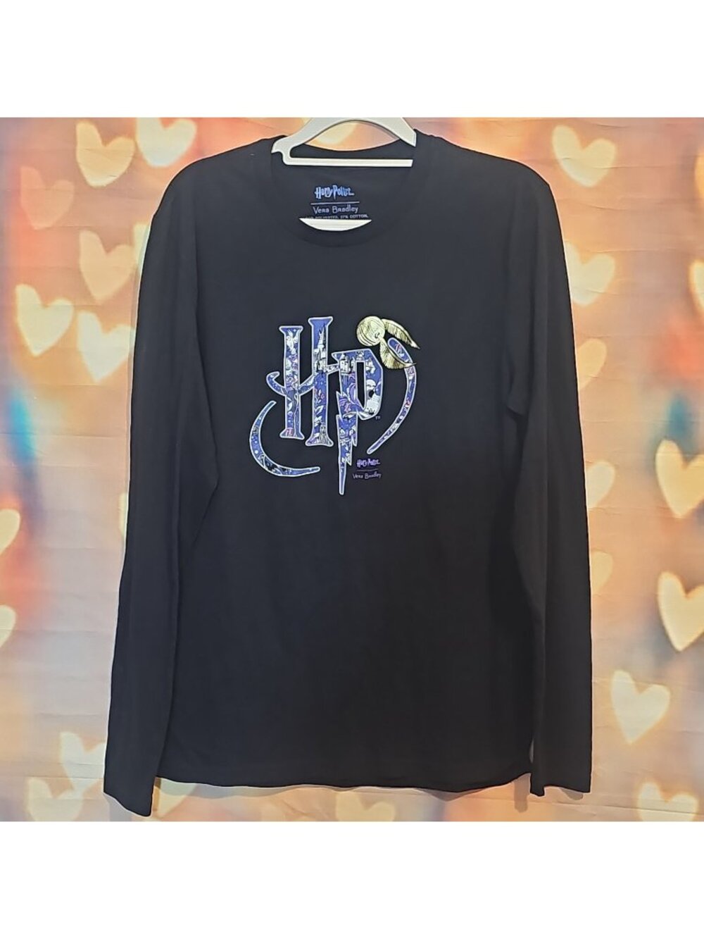 Vera Bradley Harry Potter Forbidden Forest Long Sleeves Graphic T Shirt Black S